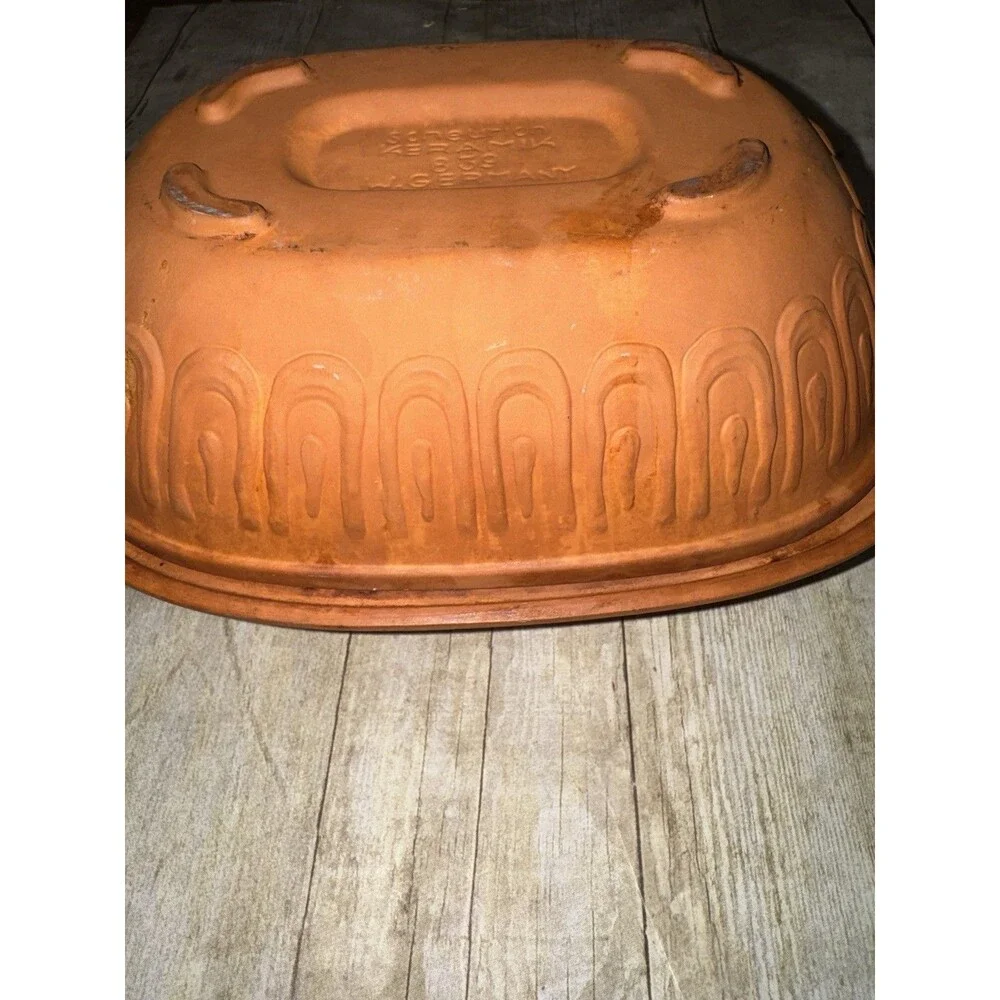 Vintage Scheurich Keramik Terracotta Clay Roaster Made In Germany Great Shape